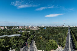 view from the Siegessaeule to the Bundestag and the Brandenburg Gate, Berlin, Germany