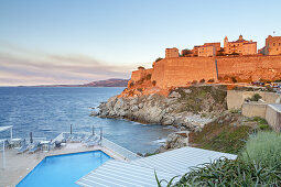 Blick auf die Zitadelle von Calvi, Korsika, Südfrankreich, Frankreich, Südeuropa, Europa