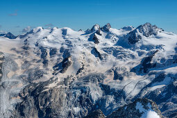 Piz Gluschaint with Sella-range, Bernina, Engadine, Canton Grisons, Switzerland