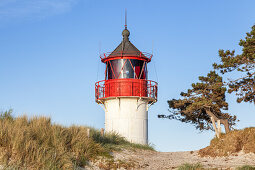 Lighthouse on the Gellen south of Neuendorf, Island Hiddensee, Baltic coast, Mecklenburg-Western Pomerania, Northern Germany, Germany, Europa