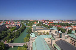 Deutsches Museum und Isar, München, Bayern, Deutschland