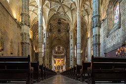 interior, Church of Santa Maria, Jeronimos Monastery,  Belém, Lisbon, Portugal