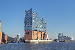 Elbphilharmonie an der Elbe, HafenCity, Freie Hansestadt Hamburg, Norddeutschland, Deutschland, Europa