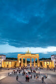 Brandenburg Gate and Pariser Platz at night, Berlin, Germany