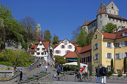 Castle and Steigstrasse, Old town of Meersburg, Baden-Wuerttemberg
