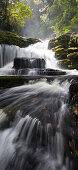 Purakaunui Falls, Wasserfall in Catlins, Clutha, Otago, Southland, Südinsel, Neuseeland, Ozeanien