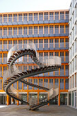 Endlose Treppe, endless stairs, an installation by Olafur Eliasson in the court yard of KPMG AG; Ganghoferstrasse, Schwanthalerhoehe, Munich, Upper Bavaria, Bavaria, Germany