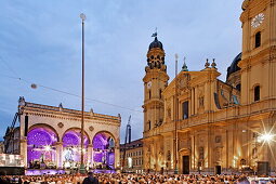 Classic music on odeonsplatz, classic music festival, Feldherrnhalle, Munich, Upper Bavaria, Bavaria, Germany