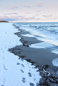 Sunrise, Beach, Winter, Snow, Stroll, Baltic Sea, Darss, Zingst, Germany