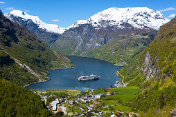 Geirangerfjord, Cruise Ship, Fjord, Mountains, Romsdal, Norway, Europe