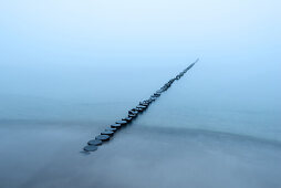 Wave Breaker, Fog, Coast, Baltic Sea, Mecklenburg, Germany, Europe