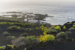 Leuchtturm Faro de Fuencaliente, Salinas de Fuencaliente, Insel La Palma, Kanarische Inseln, Spanien