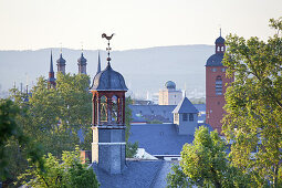 Blick auf die katholische Pfarrkirche St. Peter, alte Universität, St. Rochuskapelle, St. Quintin in der Altstadt von Mainz, Rheinland-Pfalz, Deutschland, Europa