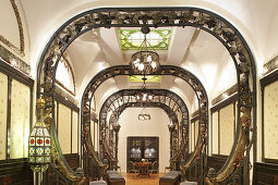 Der Traubensaal im Jugendstil im Kupferberg-Museum der Sektkellerei Kupferberg, Mainz, Rheinland-Pfalz, Deutschland, Europa