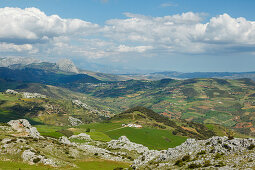 Landscape near El Torcal, El Torcal de Antequera, nature park, karst landscape, erosion, near Antequera, Malaga province, Andalucia, Spain