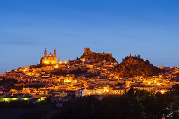 Castillo, Arab castle and church, Olvera, pueblo blanco, white village, Cadiz province, Andalucia, Spain, Europe