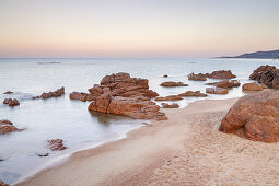 Strand in Tizzano, Südkorsika, Korsika, Südfrankreich, Frankreich, Südeuropa, Europa