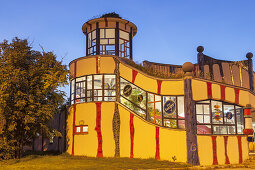 Service station of Hundertwasser in Bad Fischau, freeway A2, Bad Fischau-Brunn, Lower Austria, Austria, Europe