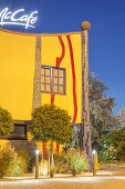 Service station of Hundertwasser in Bad Fischau, freeway A2, Bad Fischau-Brunn, Lower Austria, Austria, Europe