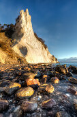 Rocks on the beach, Chalk Cliffs, White Cliffs of Moen, Moens Klint, Isle of Moen, Baltic Sea, Denmark