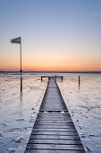 Jetty in the watt and tidelands during low tide, Jade Bay in the National Park Wadden Sea of Lower saxony, Dangast, Varel, East Frisia, Friesland, Lower Saxony, Northern Germany, Germany, Europe