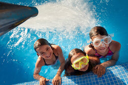 Three girls in a pool,  andalusia, southwest coast spain, atlantc, Europe