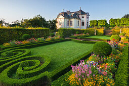 Garden at Rococo Castle, Dornburg Castle, Dornburg, Saale, Thuringia, Germany