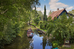 Kahnfahrten in Spreewald in Lehde near Luebbenau, Brandenburg Germany