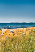 View across the dunes towards the sea, Scharbeutz, Baltic coast, Schleswig-Holstein, Germany