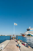 Cruise ship Aida, Kiel, Kiel fjord, Baltic coast, Schleswig-Holstein, Germany