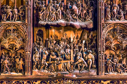Wooden carvings on the Bordesholmer Altar, Schleswig, Baltic coast, Schleswig-Holstein, Germany