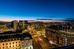 Blick über Stockholm in der Abenddämmerung, Stockholm, Schweden