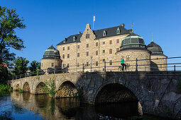 Stone bridge in front of the castle of Oerebro, Sweden