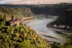 UNESCO Welterbe Oberes Mittelrheintal, Burg Katz, Rhein, Rheinland-Pfalz, Deutschland