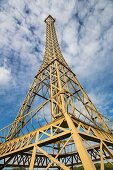 Eiffel Tower replica in town park, Soing, Soing-Cubry-Charentenay, Haute-Saône, Bourgogne-Franche-Comté, France