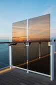 Wind break window on Deck 14 aboard cruise ship Mein Schiff 6 (TUI Cruises), Baltic Sea, near Denmark