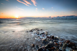 poles, pole, stones, beach, Baltic Sea, Hohenfelde, Schleswig Holstein, Germany