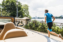 Bentley Sportcoupe Continental GT convertible at the Aussenalster in Hamburg, Hamburg, north Germany, Germany