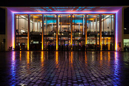 Old congress hall by night, Munich, Germany