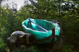 Skulptur Glasarche am Wanderweg zum Lusen, Bayrischer Wald, Bayern, Deutschland