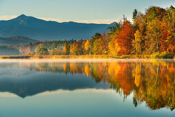 autumn colors at lake Ostersee, Bavaria, Germany