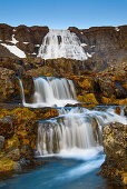 stunning Dynjandi waterfall in the westfjords of Iceland