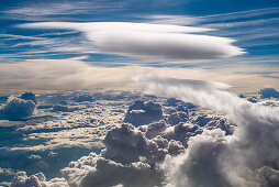 aerial picture of a lenticularis cloud in high level
