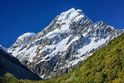 Mount Cook, Mount Cook Nationalpark, UNESCO Welterbe Te Wahipounamu, Canterbury, Südinsel, Neuseeland