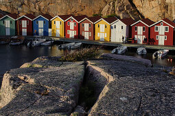 Bootshäuser in Smögen, Bohuslän, Schweden