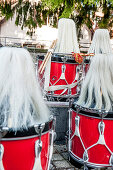 Musical instrument, drums, traditional band, Corpus Christi, Feast of Corpus Christi, procession, Sipplingen, Lake Constance, Baden-Wuerttemberg, Germany, Europe