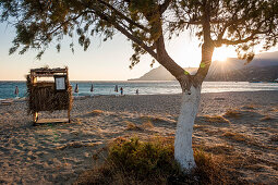 Evening on the beach, sunset, Plakias, Crete, Greece, Europe