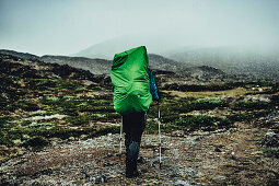 Wanderer auf einer Route durch Grönland, Grönland, Arktis.