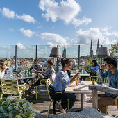 Mama shelter Design  Hotel, designed by Philipp Starck, sky bar, rooftop,  Bordeaux, France