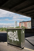 power supply box with tag (graffiti), Belfast, Northern Ireland, United Kingdom, Europe